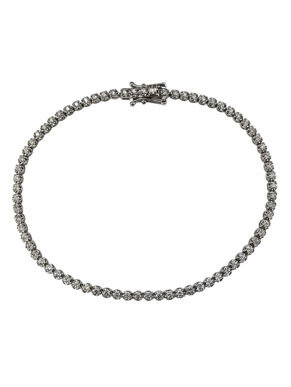 14K White Gold Diamond Tennis Bracelet #24571